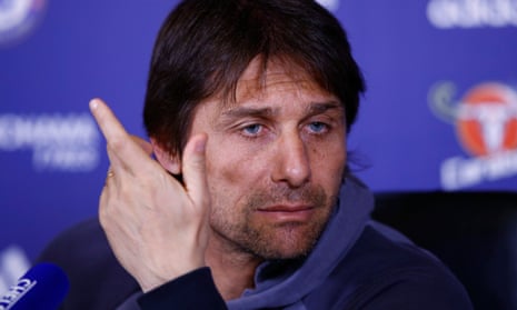 Chelsea manager, Antonio Conte, during a press conference at the club’s training ground