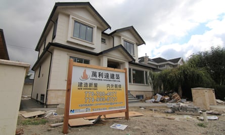A mansion under construction in a Vancouver neighbourhood popular with Chinese buyers.