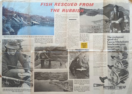 An Angling Times article from 1971 about fishing in a rubbish-polluted lake in Ockendon, Essex