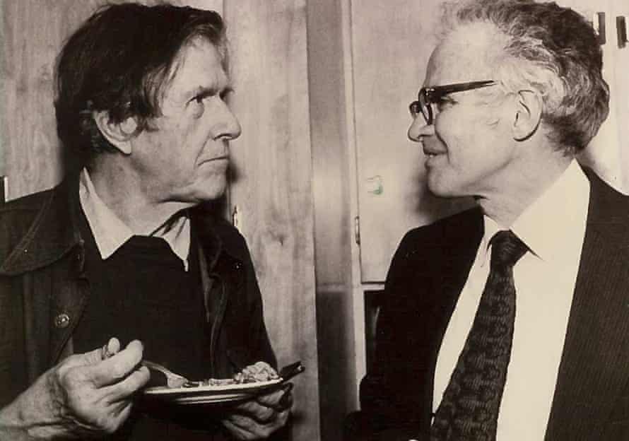 Lejaren Hiller, right, with John Cage.