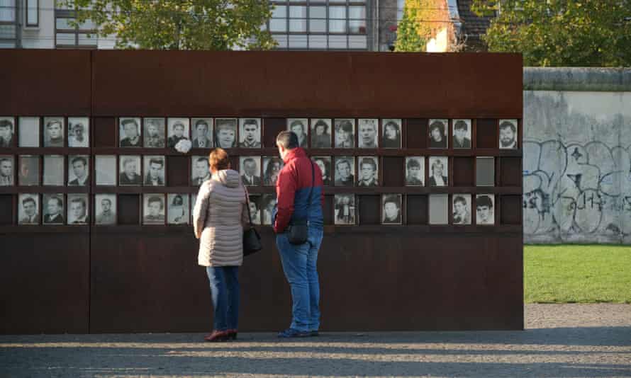 The memorial to people who died trying to get to the west with an original portion of the Wall at the Bernauerstrasse