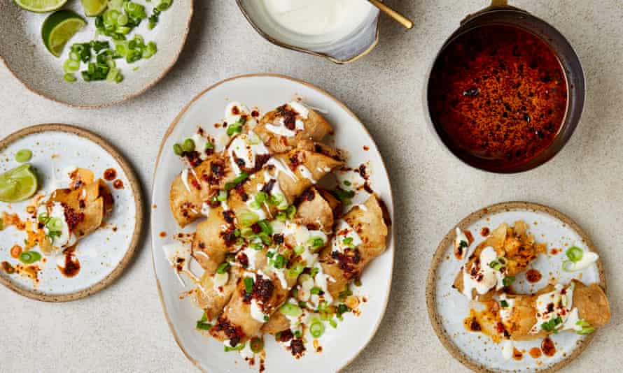 Prawn perfection: 10 delicious shrimp dishes – from coconut curry to pea and chilli pasta | Food 1 Yotam Ottolenghi’s prawn and corn taquitos