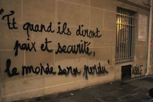 When they say 'peace and security', the world will be lost
