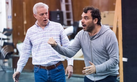 Steven Rooke, who sings the role of Melot and director Daniel Kramer. Tristram and Isolde rehearsals for ENO May 2016.