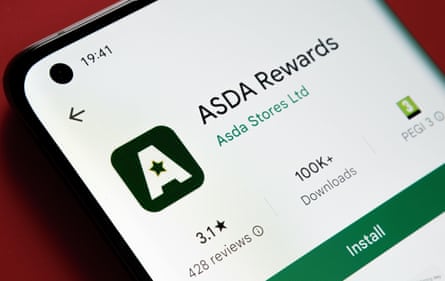The Asda Rewards app.