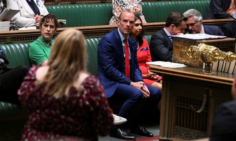 Dominic Raab in the House of Commons during a discussion of the government’s proposed new bill of rights.