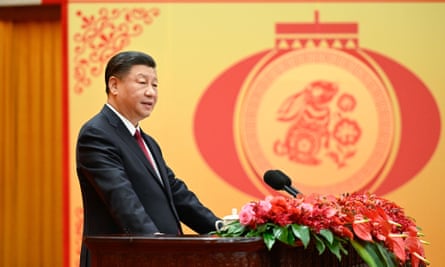 China’s President Xi Jinping delivers a speech at a spring festival reception in Beijing earlier this month.
