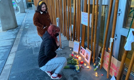 Edinburgh Reclaim the Street laid flowers and candles at a vigil for Sarah Everard