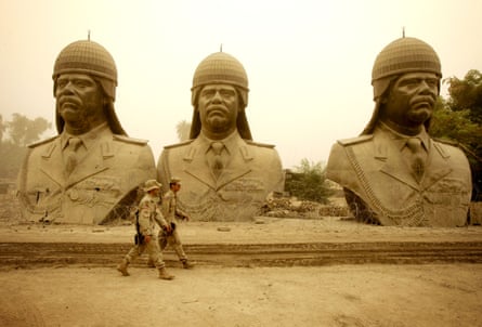 Statues of Saddam Hussein in Baghdad in 2005.