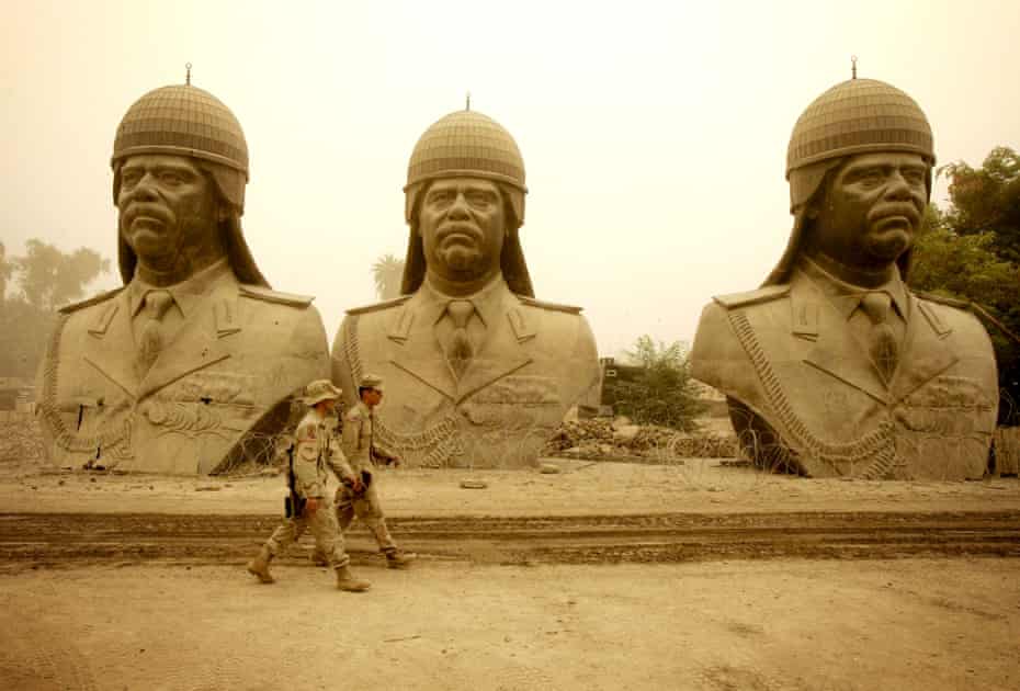 Statues of Saddam Hussein in Baghdad in 2005.