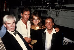 ‘It was like holding on to a lightning bolt’ … Andy Warhol, Calvin Klein, Brooke Shields and Steve Rubell at Studio 54 c.1981.