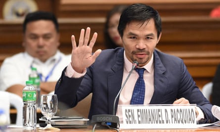 Senator Manny Pacquiao accepted the presidential nomination of his faction within the ruling PDP-Laban party.