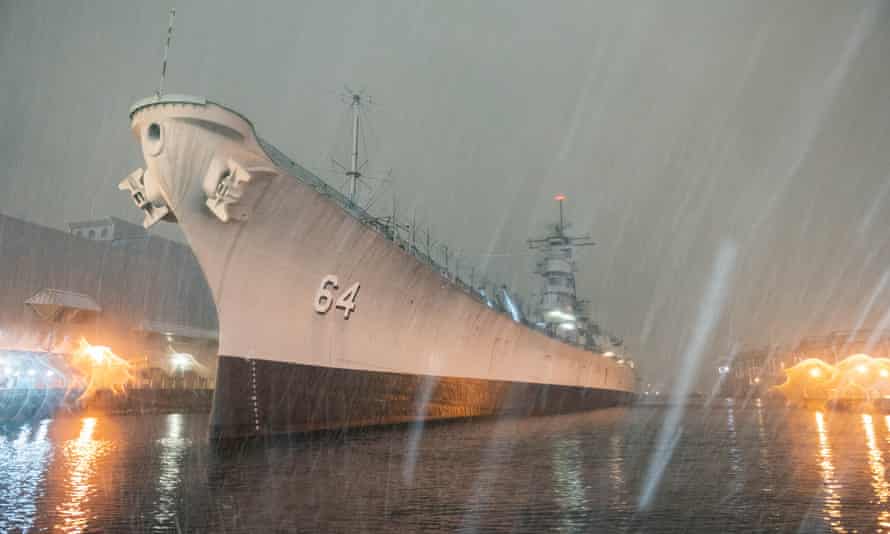 The storm hits Norfolk, Virginia.