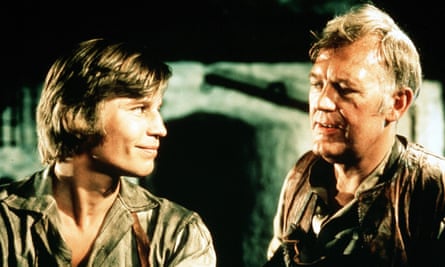 Joss Ackland, right, as Joe Gargery with Michael York as Pip in the 1974 ITV television film of Great Expectations.