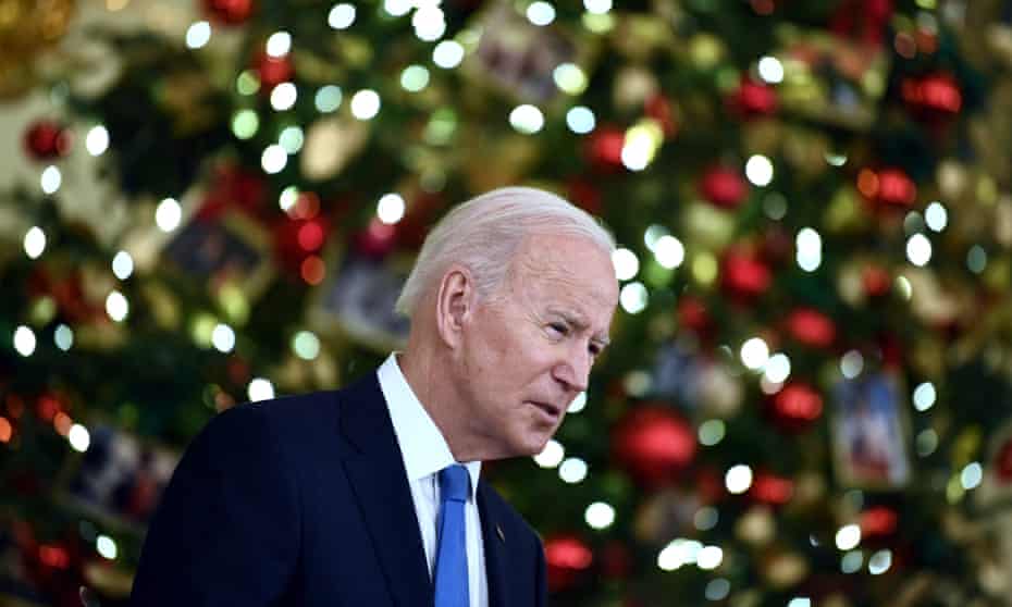 Joe Biden speaks at the White House on 21 December. 