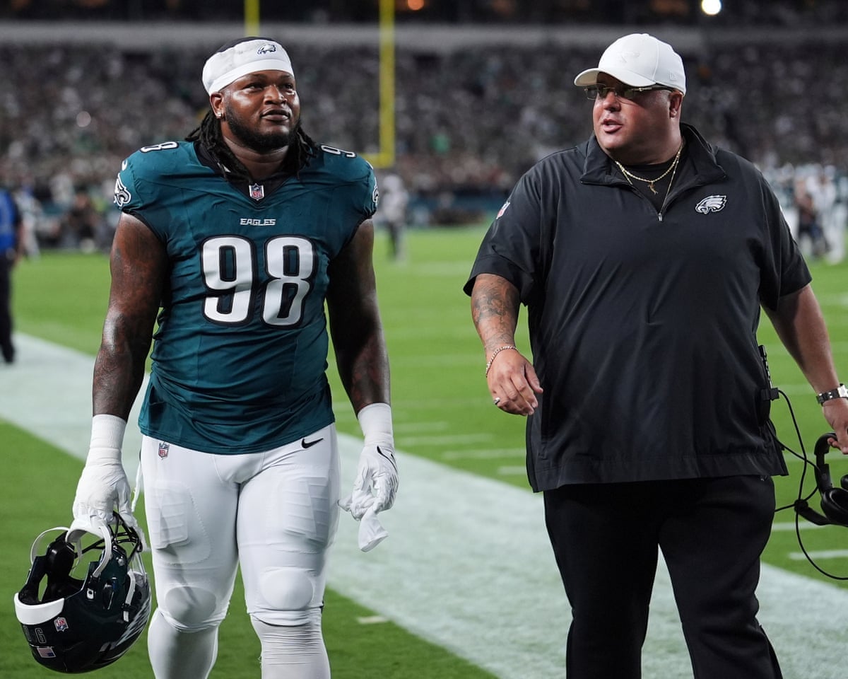 Eagles' Jalen Carter ejected seconds into NFL season after spitting on Cowboys' Dak Prescott | NFL | The Guardian