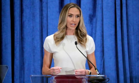 Lara Trump, the newly-elected co-chair of the Republican National Committee, gives an address in Houston, on 8 March.