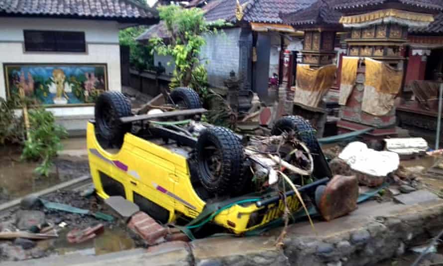 A ruined car in Anyer, Banten province.