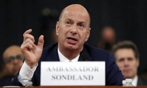 Gordon Sondland testifies before the House intelligence committee in November. Trump appointed the hotelier ambassador to the EU.