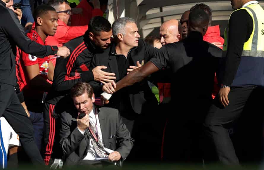 FIFAPRO Tom Jenkins’s best sports photos of 2018 28 Jose Mourinho (centre) has to be restrained during a tunnel fracas after the late Chelsea equaliser during the Chelsea v Manchester United Premier League match at Stamford Bridge in October 2018