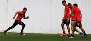 Alexis Sánchez in Chile training ahead of their match against Ecuador