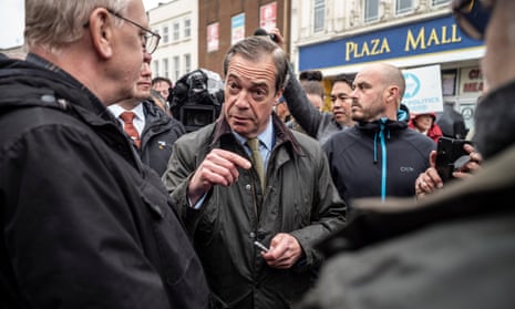 Nigel Farage campaigning in Dudley.