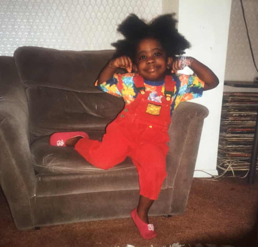 Full of promise: Stephanie Yeboah at home circa 1992, as a happy three-year-old.