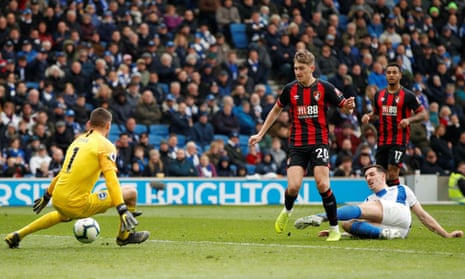Bournemouth’s David Brooks scores their third goal.