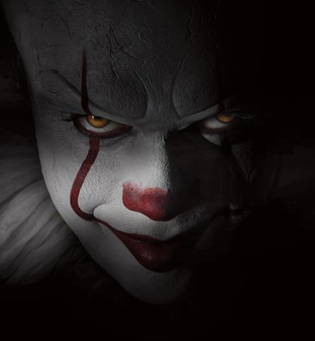 A publicity image of Bill Skarsgård as Pennywise in the new film version of It.