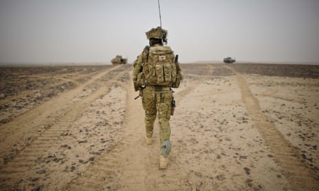 A British soldier in Helmand Province, Afghanistan, in 2012. 