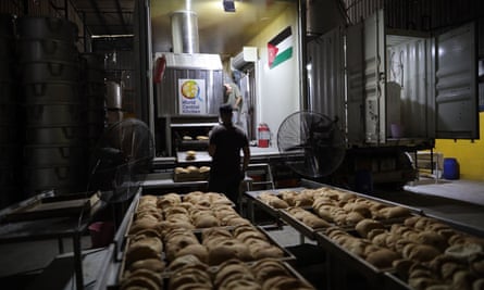 World Central Kitchen’s mobile bakery turning out loaves.