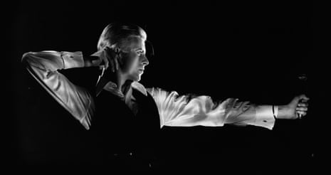 David Bowie performing as the The Thin White Duke on the Station to Station Tour in 1976.