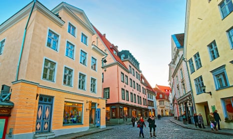 View of Pikk Street in the Old City of Tallinn, Estonia
