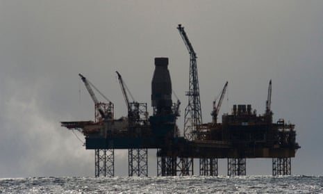 An oil rig in the North Sea.