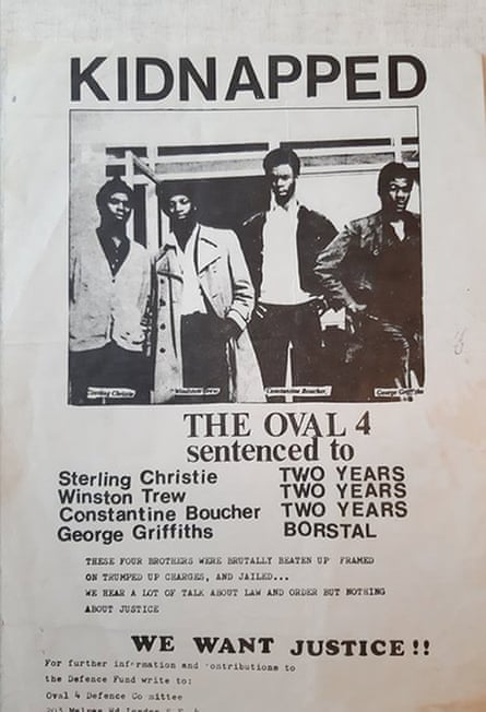 A poster campaigning on behalf of the Oval Four