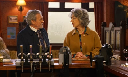 Evelyn Plummer, played by Maureen Lipman, meets up with Arthur Medwin, played by Paul Copley.
