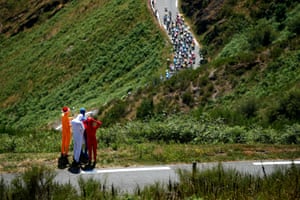 Fans await the arrival of the peloton as it makes its way up the Col d’Aspin