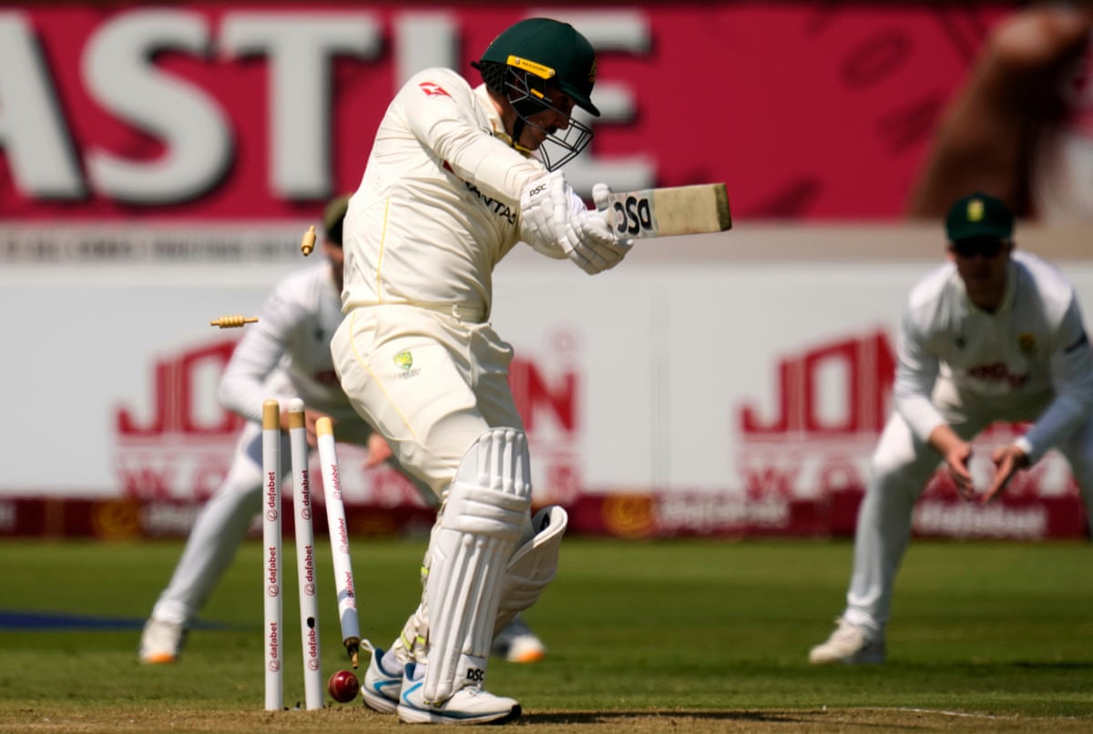 Australia's Nic Maddinson is bowled