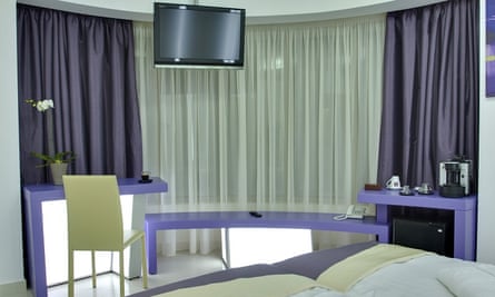 Lilac room in Hotel Christina, Bucharest, Romania