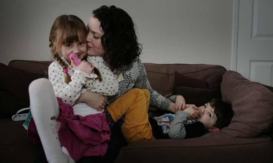 Elyssa Campbell-Barr with her children, Miranda and Felix