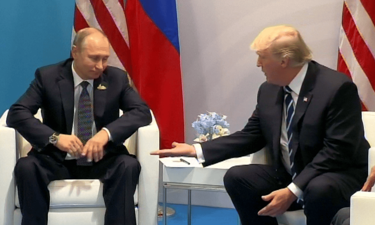 Upper Hand Putin And Trump S Body Language Shows Who S The Boss G20 The Guardian