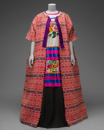 Guatemalan cotton coat worn with Mazatec huipil and plain floor-length skirt.