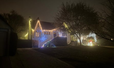 a house with christmas lights