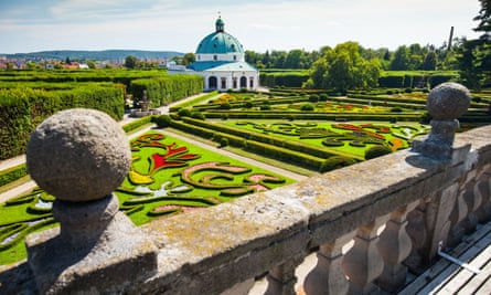 The flower garden of Kroměříž castle, Czech Republic.