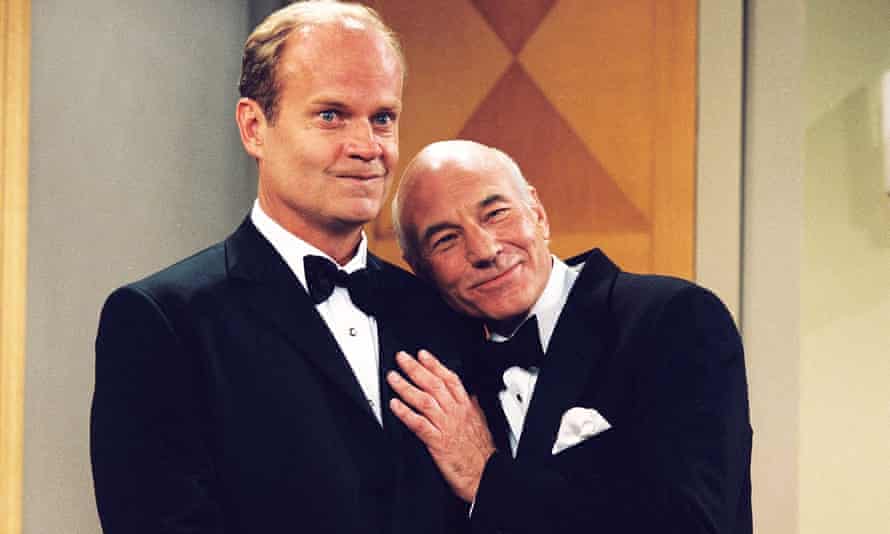 Effervescent … Kelsey Grammer and Stewart in Frasier.