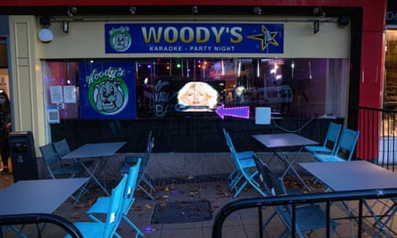 Woody’s Bar in Sheffield town centre on Friday night, the night before it was due to enter Tier 3 restrictions.