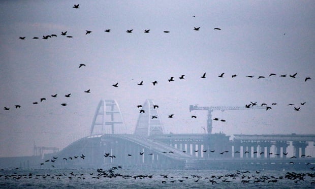 The Crimean bridge across the Kerch strait.