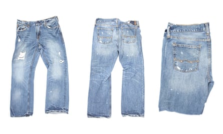 Three pairs of jeans.