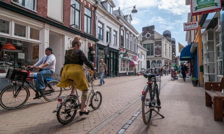 Groningen, the Netherlands, where residents chose to cycle instead of drive.