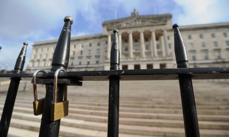 Locked gates at Stormont in Belfast